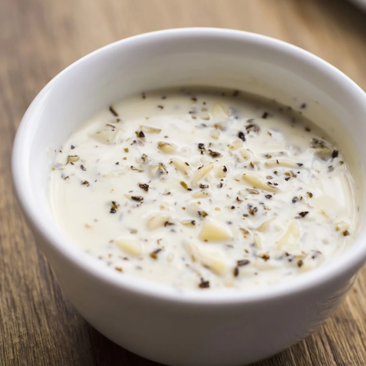 Creamy garlic sauce, ready in minutes, drizzled over grilled chicken with vibrant herbs.