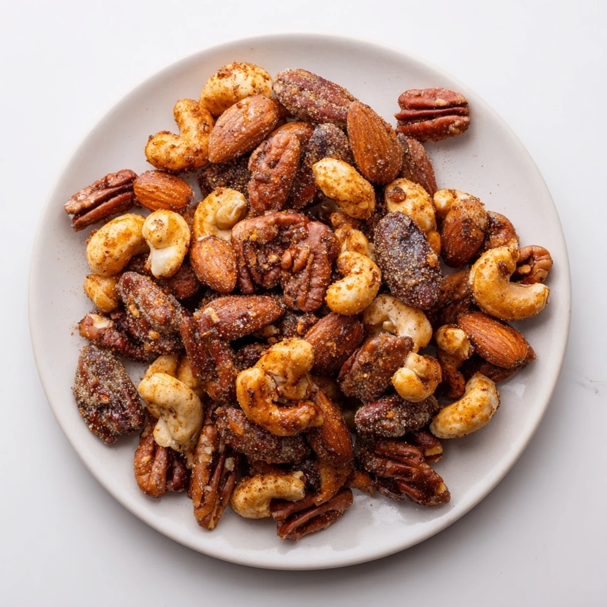 Golden, spiced nuts, perfectly toasted and ready to enjoy as a flavorful snack or appetizer.