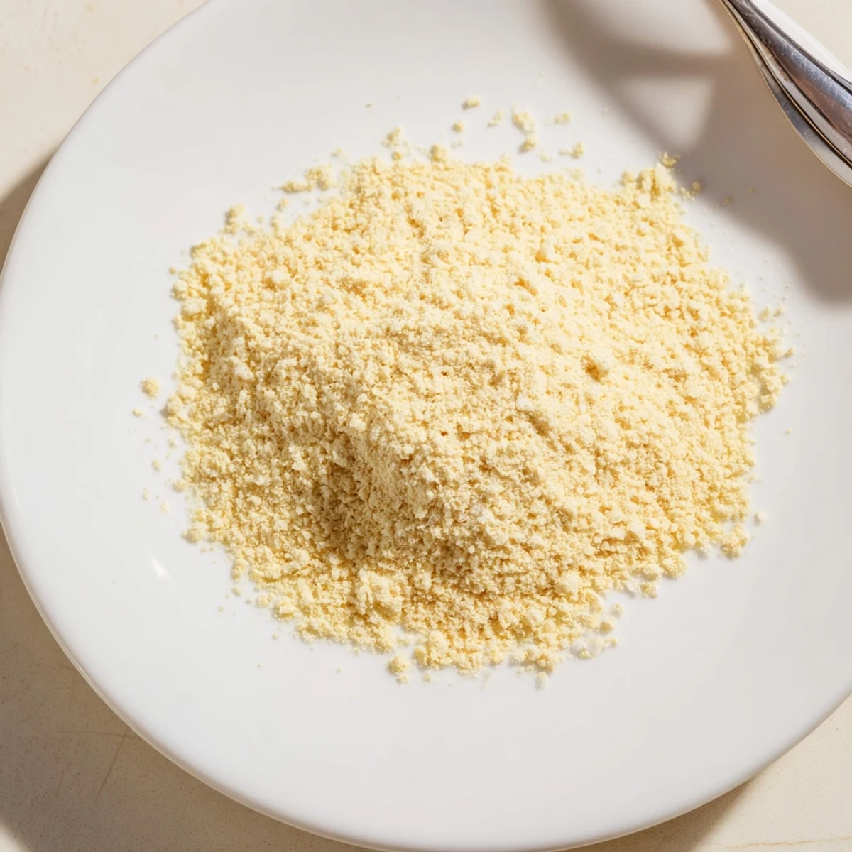 Close-up of freshly ground, fragrant homemade garlic powder, ready to season any dish.