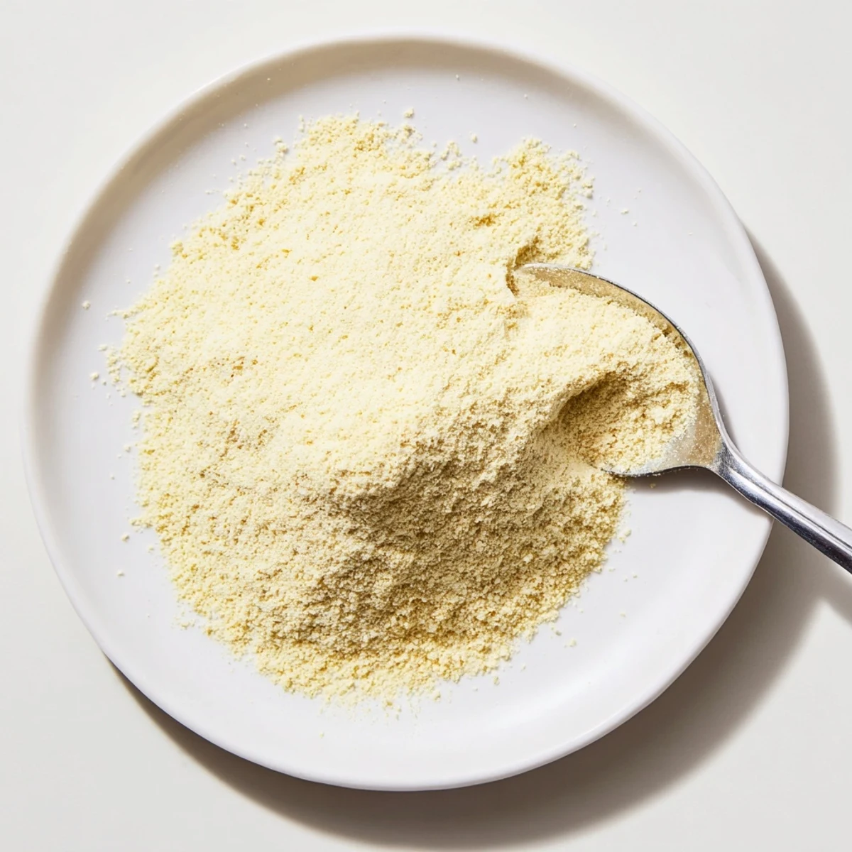 Homemade garlic powder, finely ground and offering intense garlic aroma to enhance your cooking.