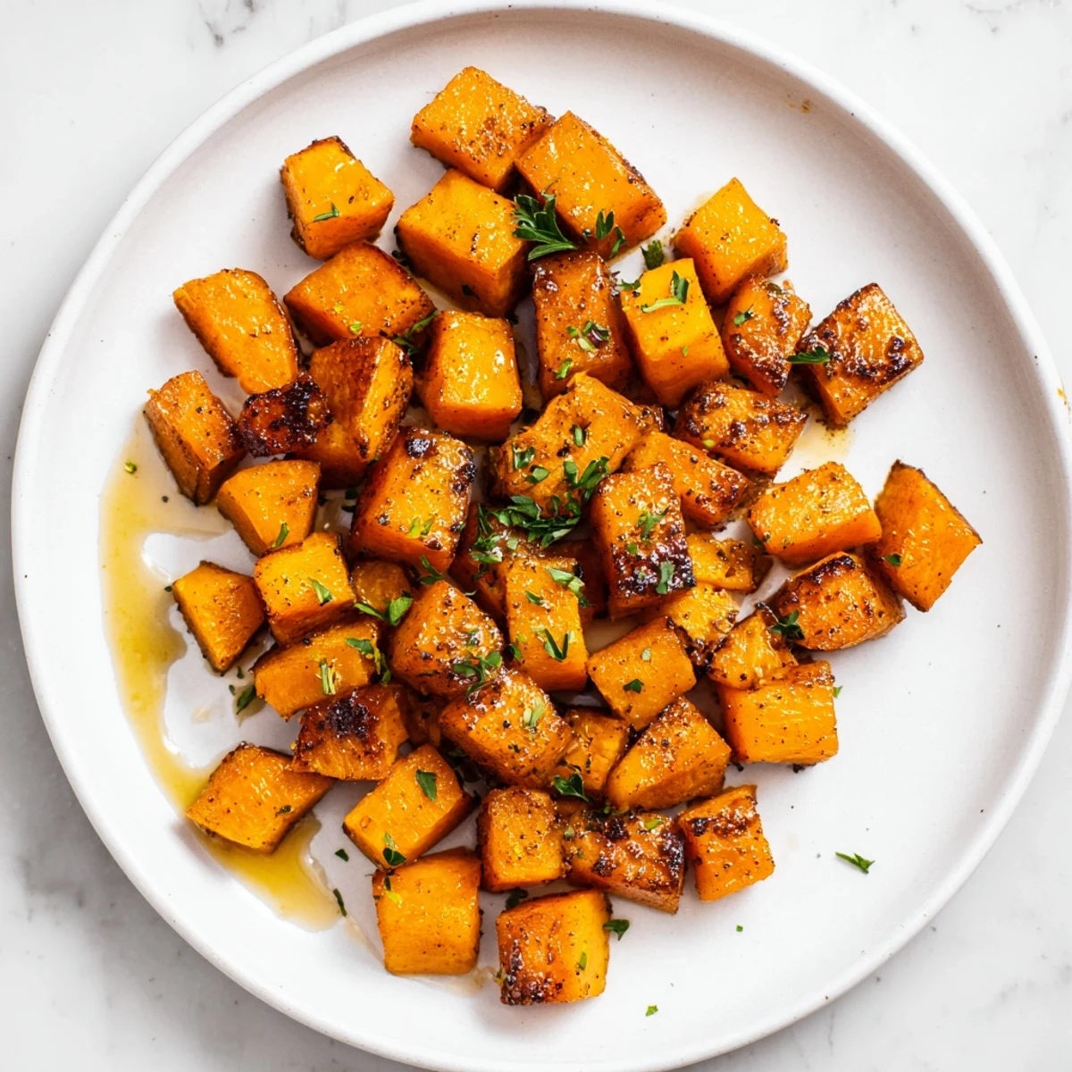 Warm spices coat roasted sweet potatoes with cinnamon on a baking sheet, making mealtime a delight.