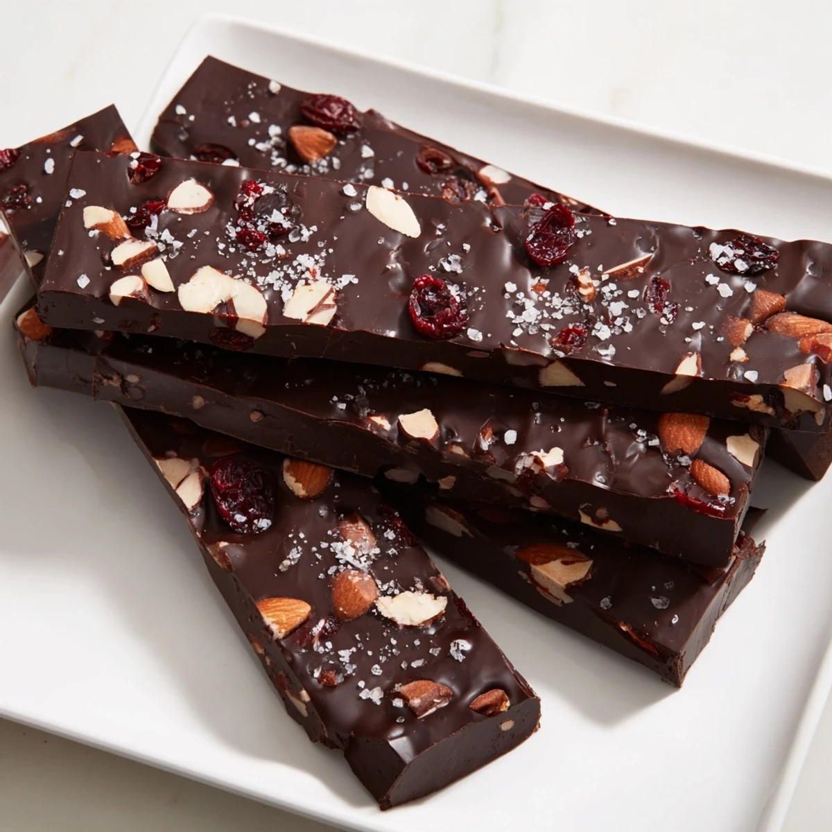 Homemade chocolate bar, a decadent dessert, melted smooth and perfectly set for your enjoyment.