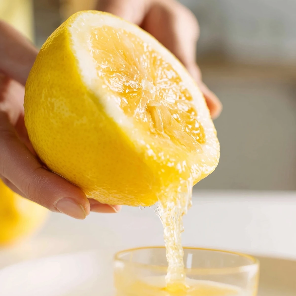 Bright yellow lemon halves, ready to be squeezed for this easy lemon juice recipe.