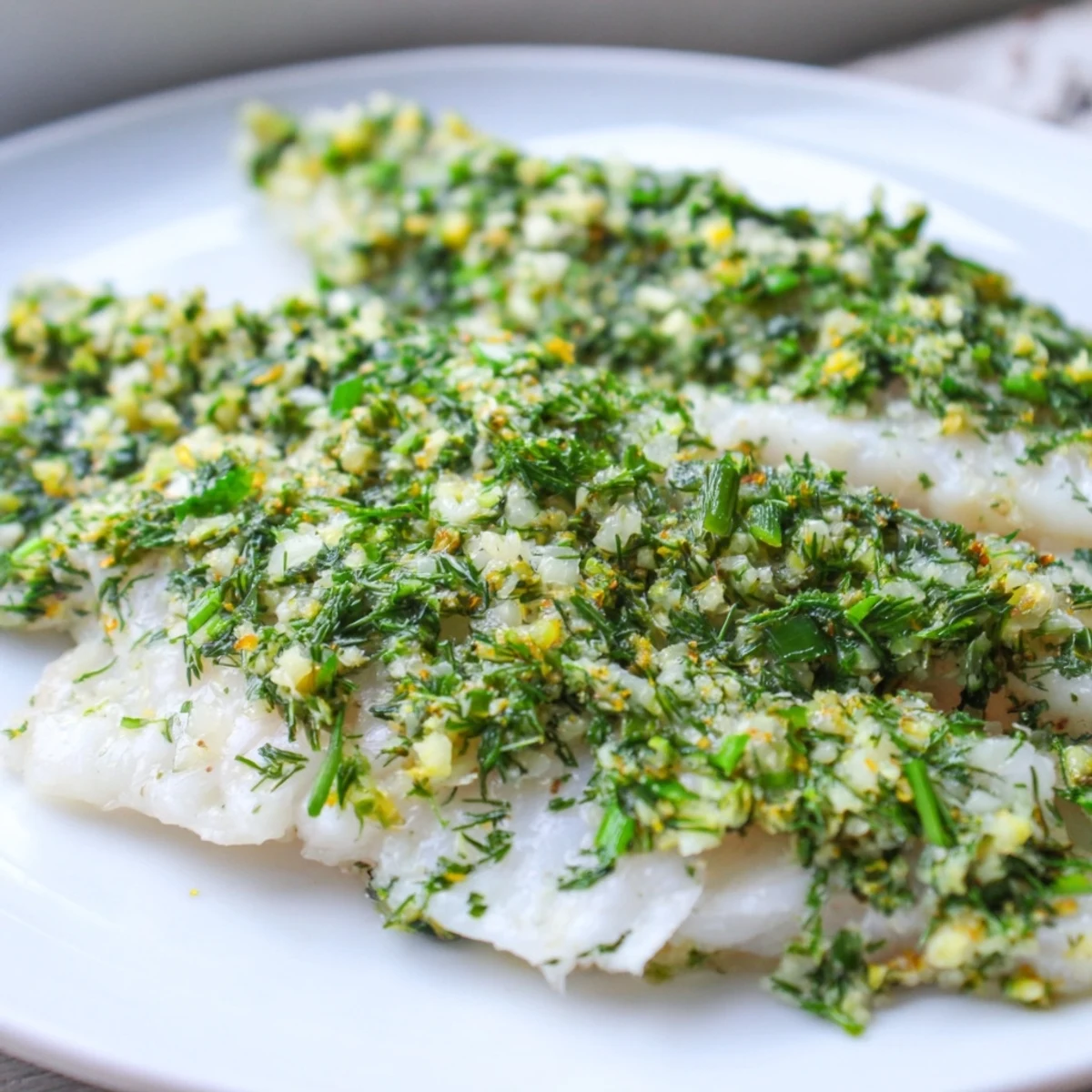 Fork-tender Baked Tilapia with Herbs is flaky and moist, baked with garlic and lemon, perfect for a healthy, low-carb dinner.