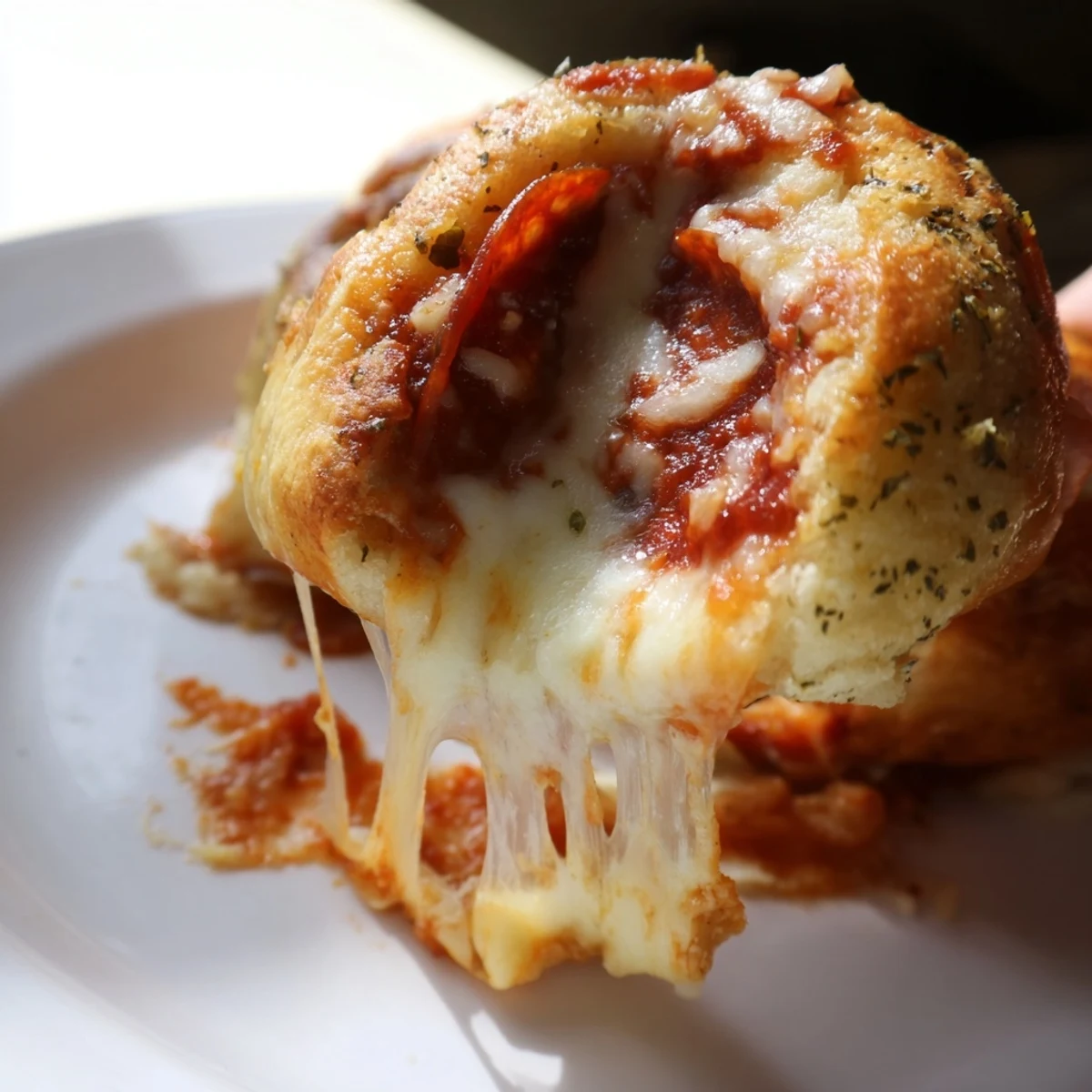 Golden, crispy Super Bowl pizza rolls with gooey cheese and halal pepperoni, served hot from the oven on a game day platter.  