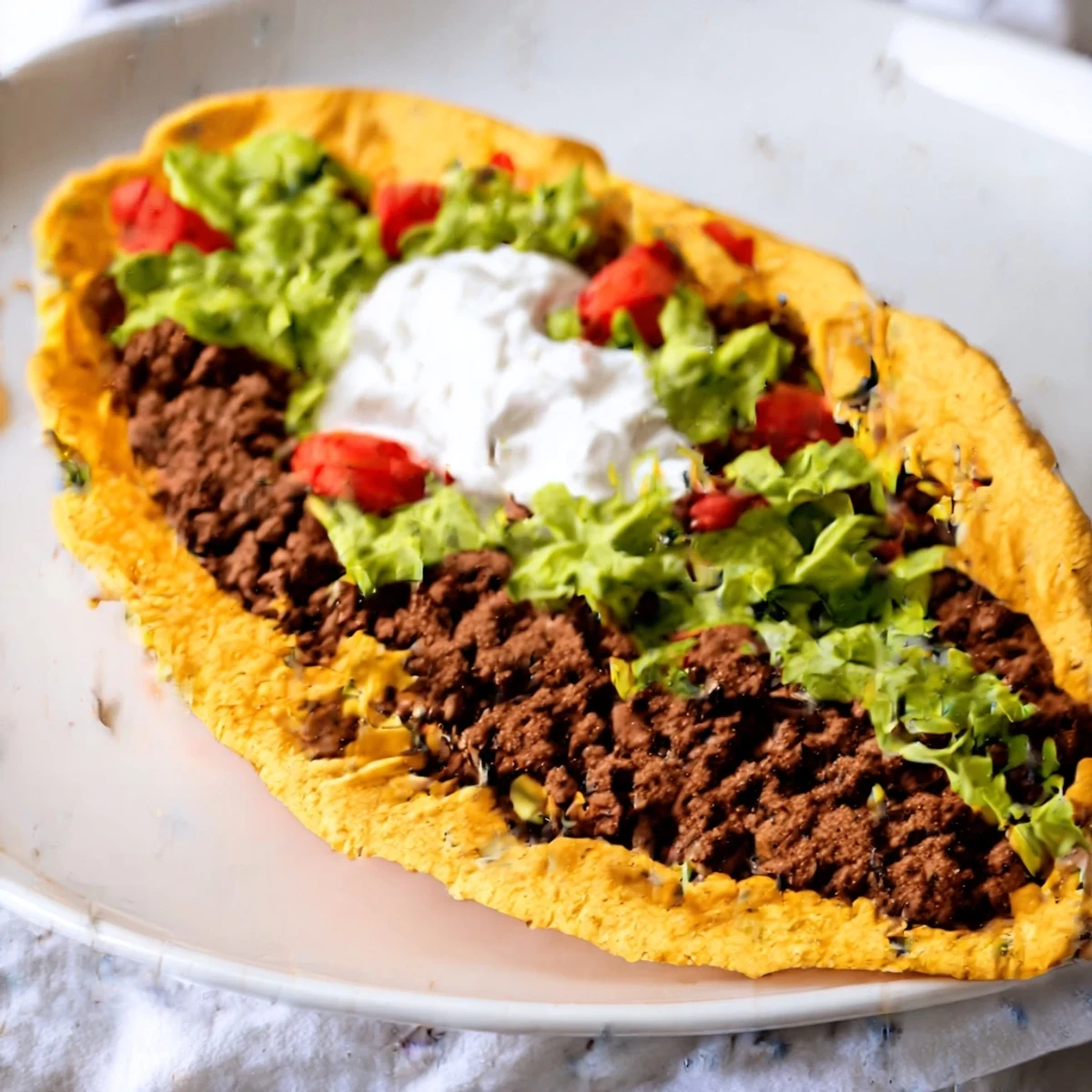 Beef tacos with hard shells and cheese served with lime wedges on a colorful plate for a quick meal.