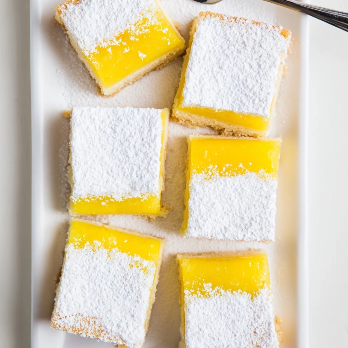 Lemon Treat Bar Dessert cut into squares, revealing a zesty lemon filling atop a crumbly shortbread base, perfect for summer.
