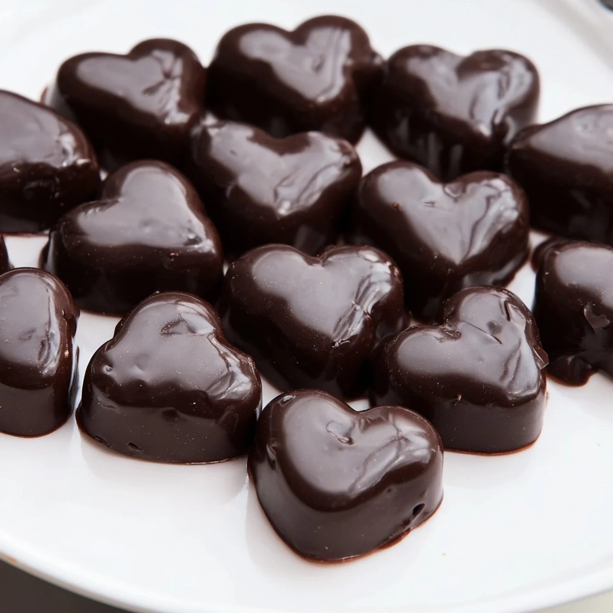 A close-up of a bitten Chocolate Peanut Butter Heart revealing a creamy peanut butter filling, perfectly chilled and ready to serve.