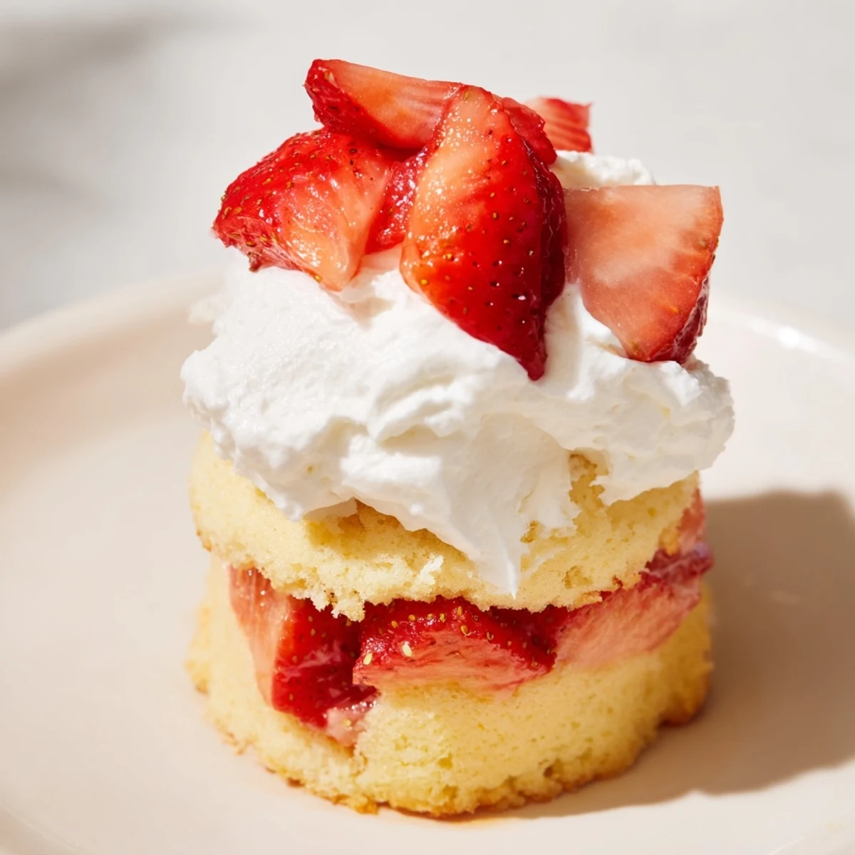 Strawberry Shortcake Cups ready for a summer party, featuring moist baked shortcake layers bursting with sweet berry juices.