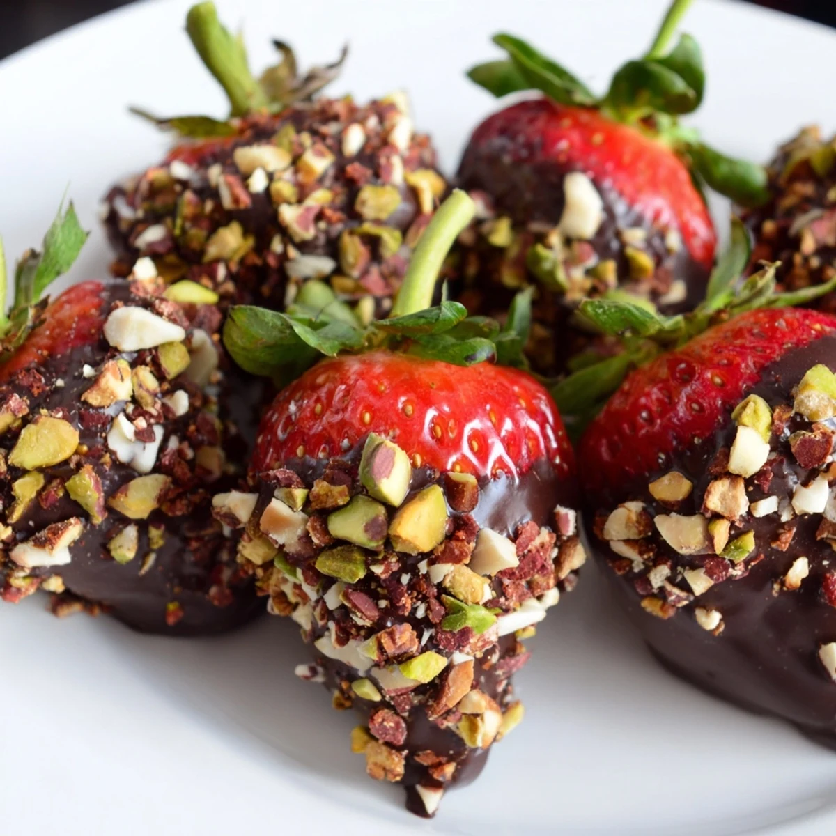 These Chocolate Dipped Strawberries with Nuts feature crunchy pistachios over glossy chocolate, perfect for elegant entertaining.