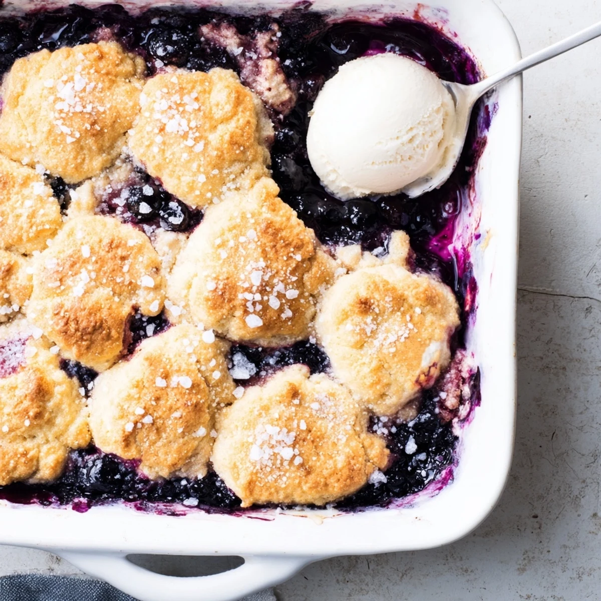 Juicy frozen blueberries bubble beneath a golden, moist biscuit topping in this homemade Moist Blueberry Cobbler With Frozen Berries dessert.