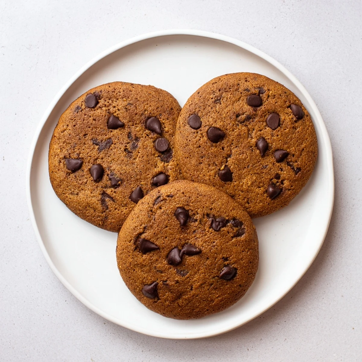 Golden pumpkin spice chocolate chip cookies fresh from the oven with gooey chocolate centers