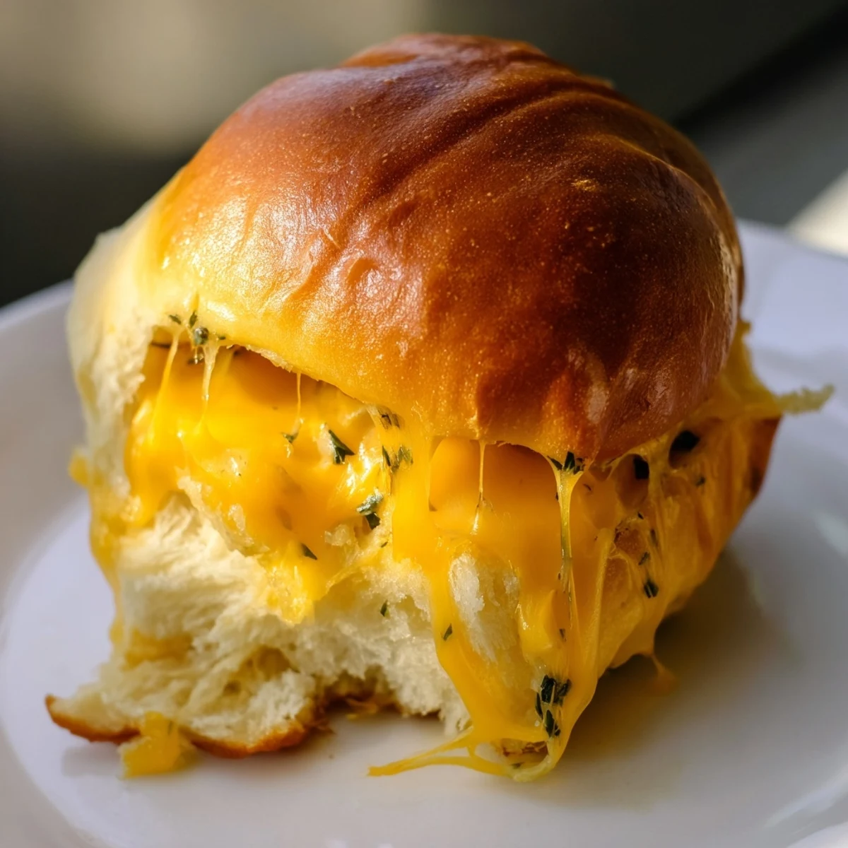 Golden brown mini grilled cheese Hawaiian rolls with gooey melted cheddar cheese and buttery tops