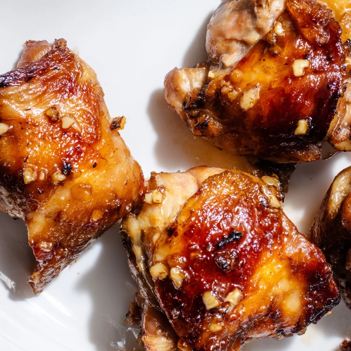 Golden brown roasted Ina Gartens Indonesian Ginger Chicken with caramelized sticky skin glaze