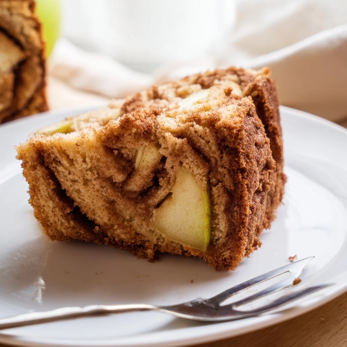 Freshly baked cinnamon apple bread cooled on a rack with visible cinnamon swirl and tender apple chunks in every bite