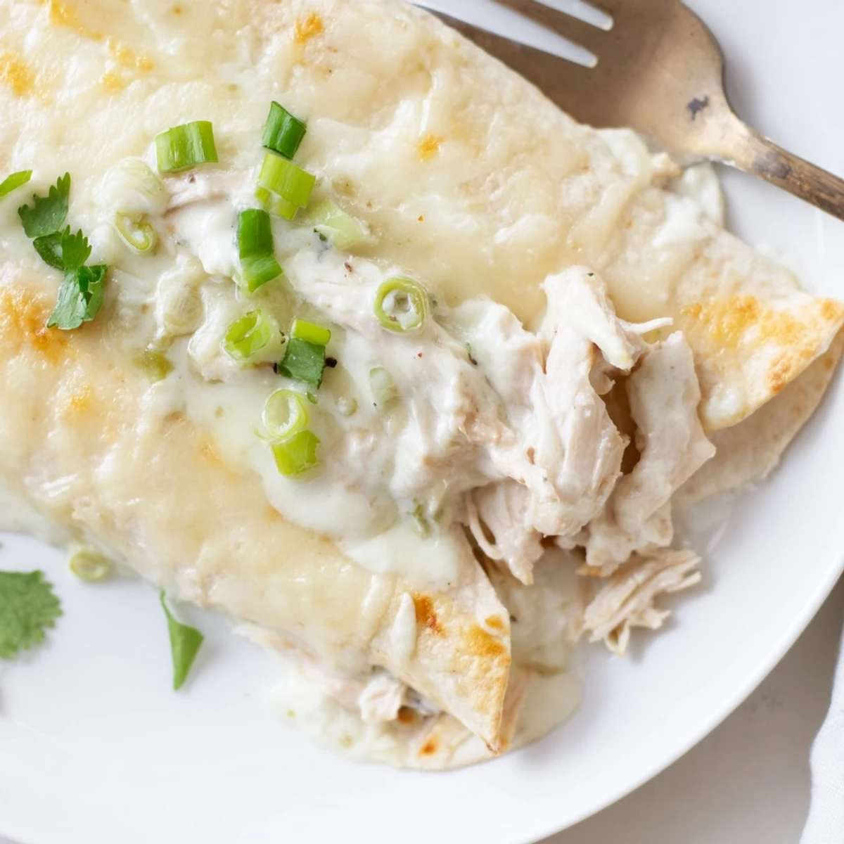 Creamy White Chicken Enchiladas