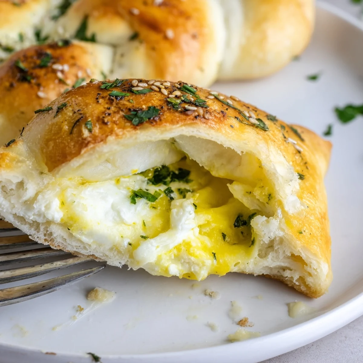 Cheese Fatayer Recipe showing golden, flaky pockets oozing melted cheese, sprinkled parsley