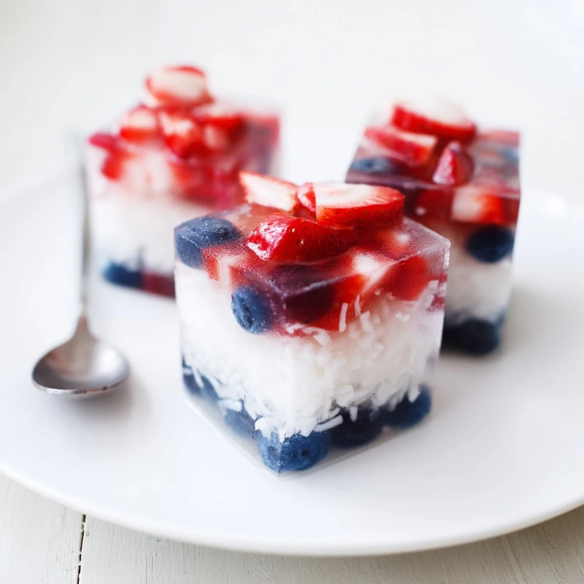 Patriotic Red White And Blue Ice Cubes Recipe chilling lemonade with fresh fruit