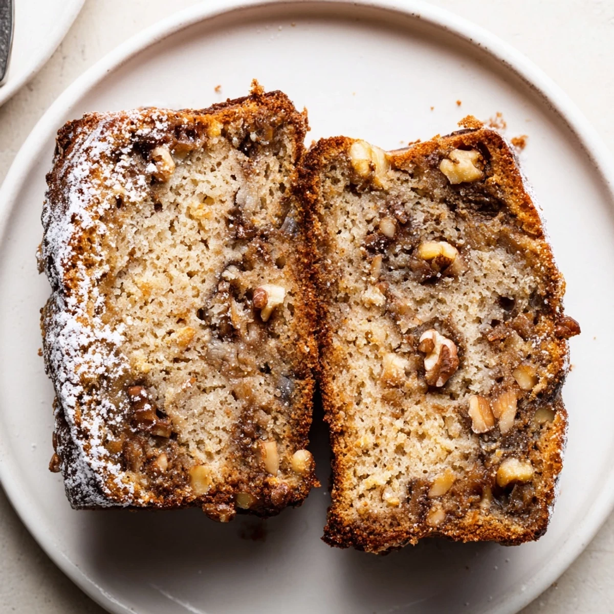 Warm Banana Bread Cake fresh from the oven, golden crust and moist crumb