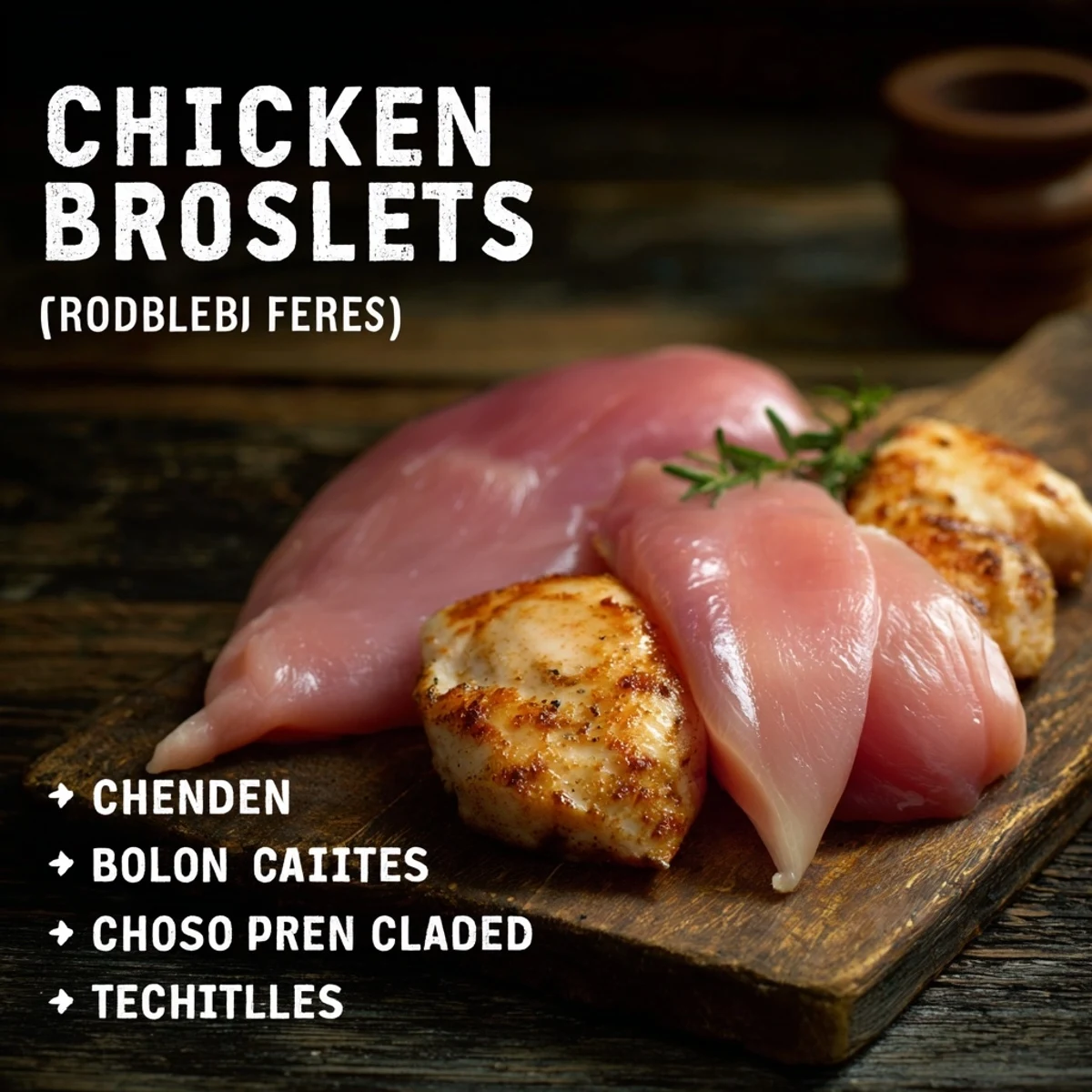 Tender pan-fried chicken topped with sweet tangy blueberry reduction and fresh green thyme sprigs