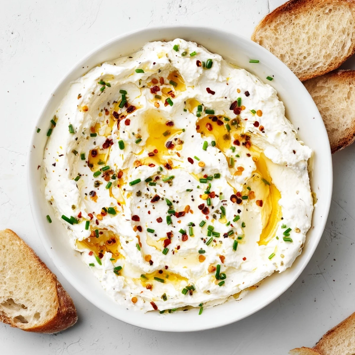Mediterranean appetizer featuring smooth whipped feta drizzled with spicy hot honey