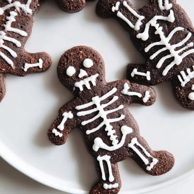 Chocolate Cinnamon Skeleton Cookies